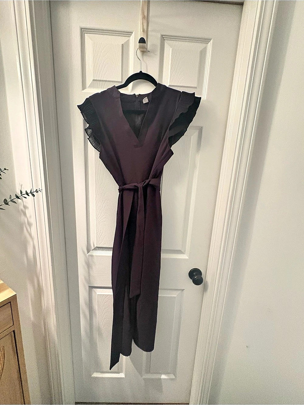 Jumpsuit Ruffle Sleeve Black Medium